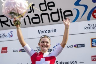 Noemi Rüegg, ici lors du Tour de Romandie, a remporté le Tour Down Under en Australie KEYSTONE/JEAN-CHRISTOPHE BOTT